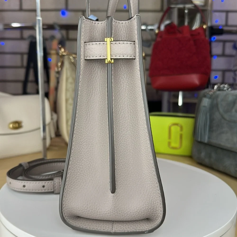 💥TORY BURCH - SMALL WALKER SATCHEL - GREY HERON - AG528 - Picture 10 of 17